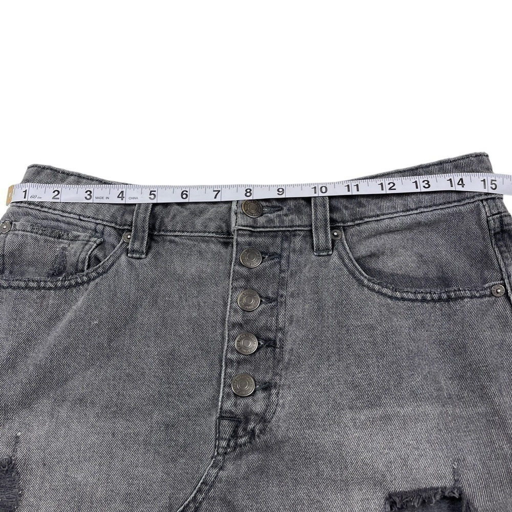 Free People Rainn distressed black denim mini skirt size 28 or small Witchcore - Picture 8 of 9